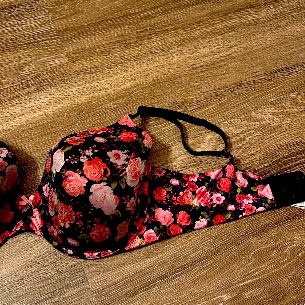Victoria Secret Women’s Floral Black Bra Size 38 DD - Picture 5 of 13